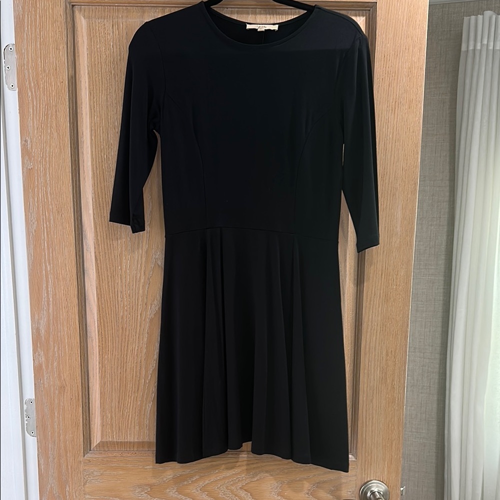 Lark & Ro Black Sheath Dress 3/4 Sleeve Crew Neck